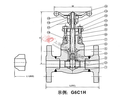 Z41Y锻钢法兰闸阀外形结构图